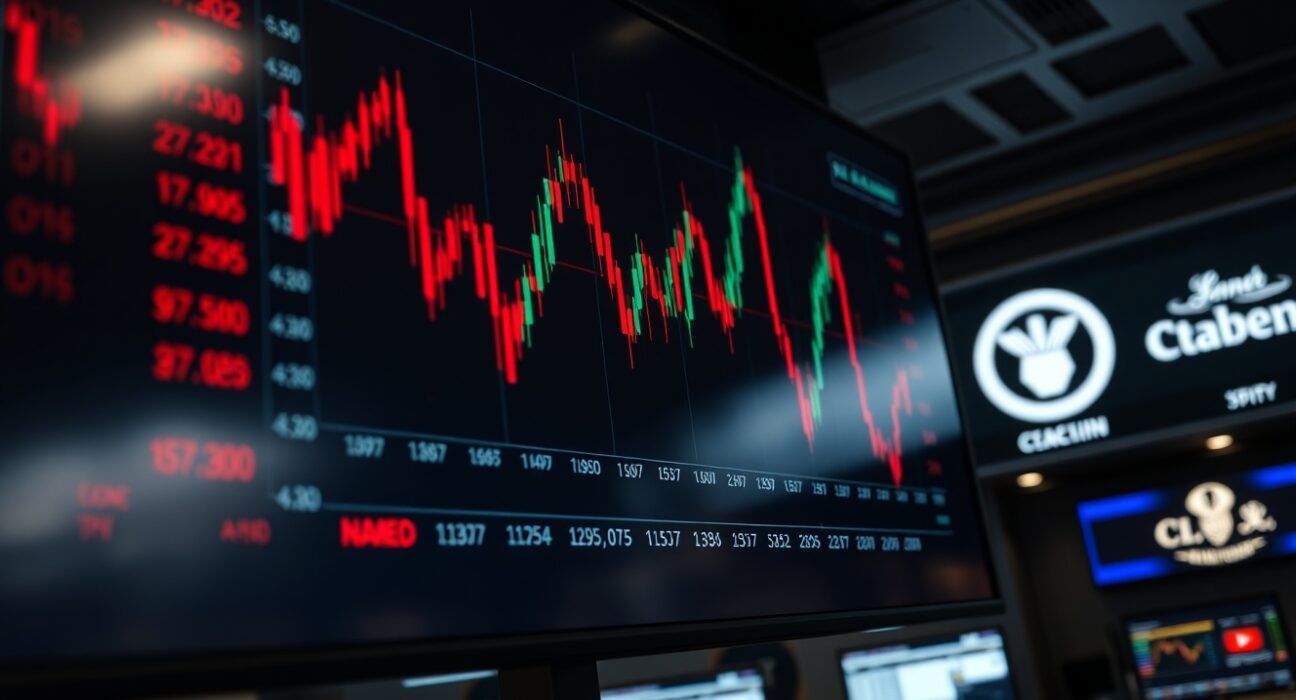 Digital trading screen showing crypto liquidation data with red and green candlesticks