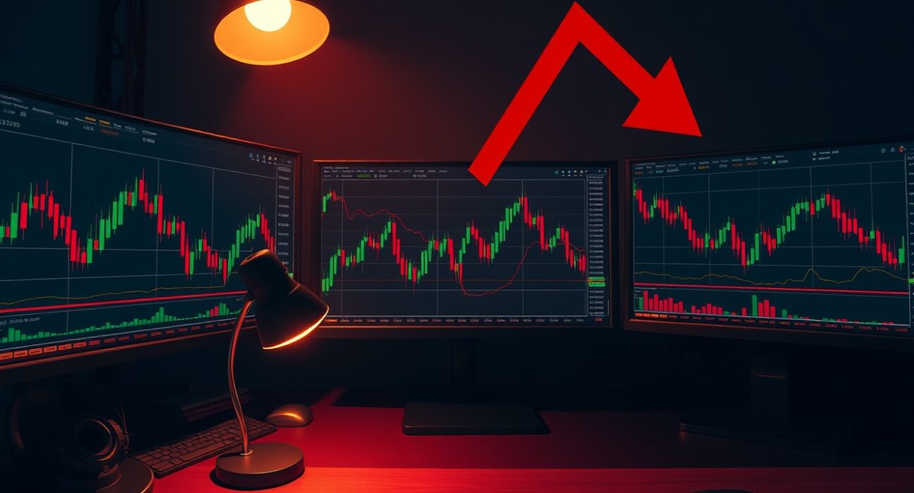 Crypto futures liquidations dashboard showing Bitcoin and Ethereum price drops with red candlesticks