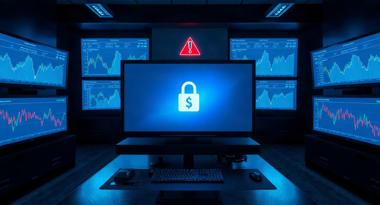 Security analyst monitoring blockchain transactions for crypto hacking threats