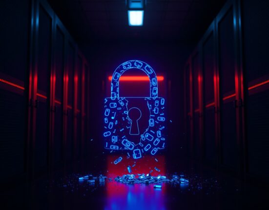 Shattered digital padlock symbolizing record crypto hacks in first half of 2026