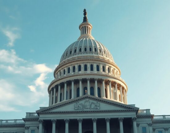 US Capitol building on a clear day, representing the Senate vote on the CLARITY Act for crypto regulation.