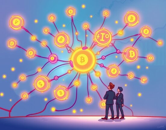 A vibrant cartoon depicting the immense potential of crypto infrastructure, illustrating a clear path for future investment.