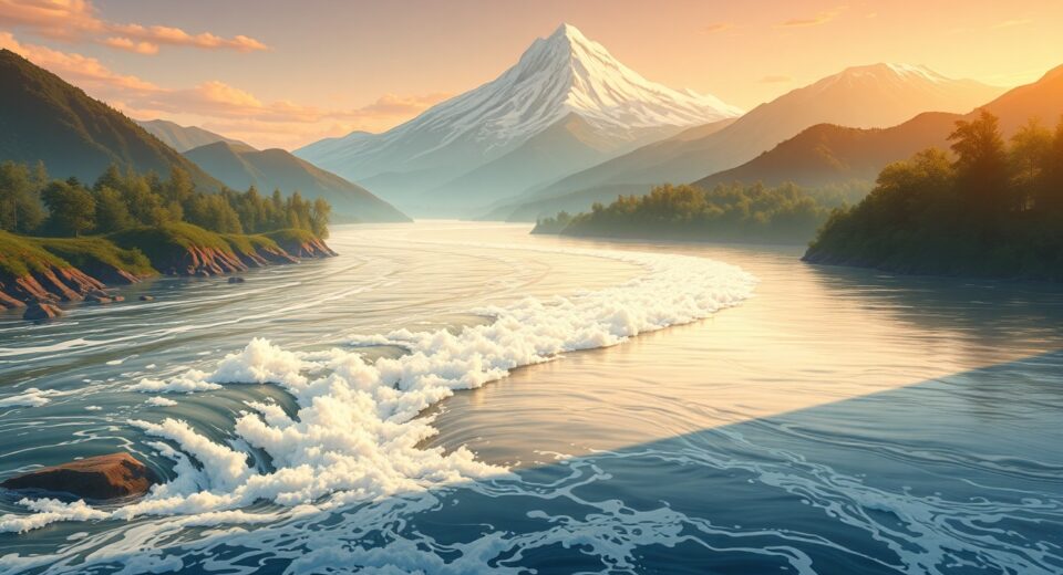 Illustration of the crypto market maturing from retail speculation to stable institutional investment.