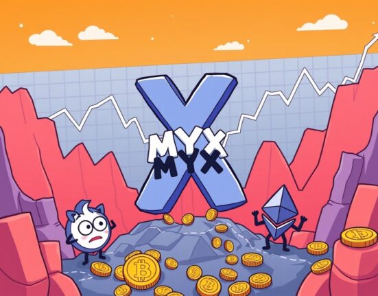 A dramatic illustration of the market impact of significant crypto liquidations, showing financial graphs falling rapidly.