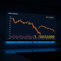 Bitcoin price chart showing decline near $63,000 on a trading screen