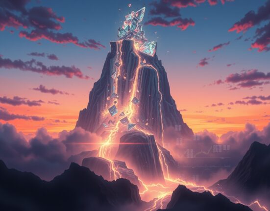 Visual metaphor for the $150 billion cryptocurrency market cap loss and sudden market volatility.