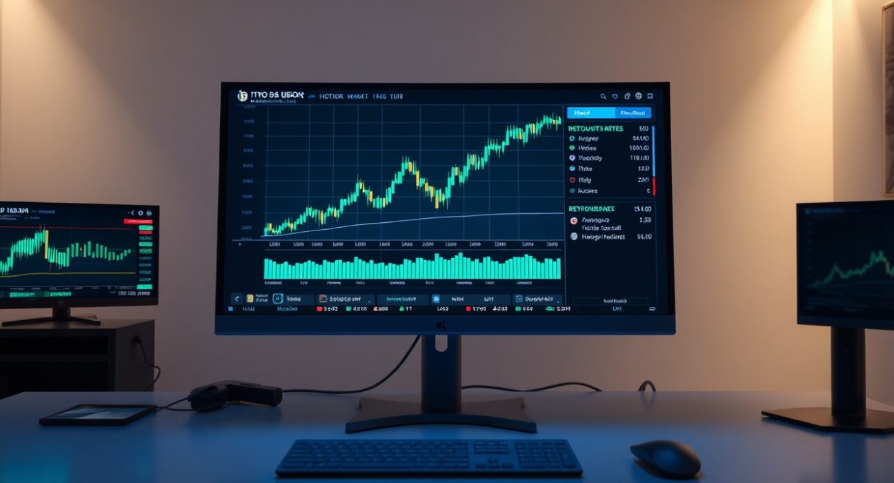 Crypto trading desk with Bitcoin, HBAR, and LDO charts showing resistance levels