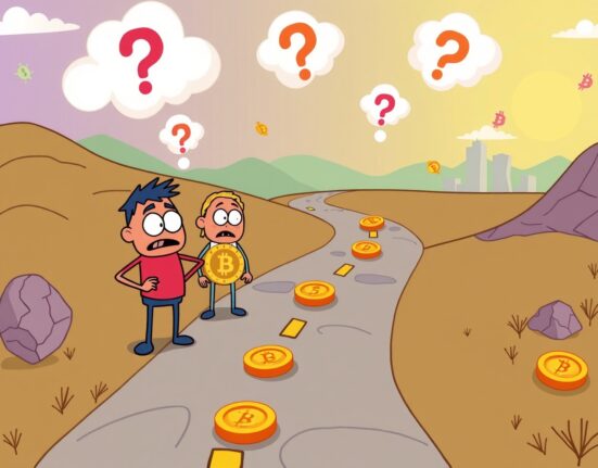 Cryptocurrency market sideways trend showing digital coins moving horizontally without clear direction