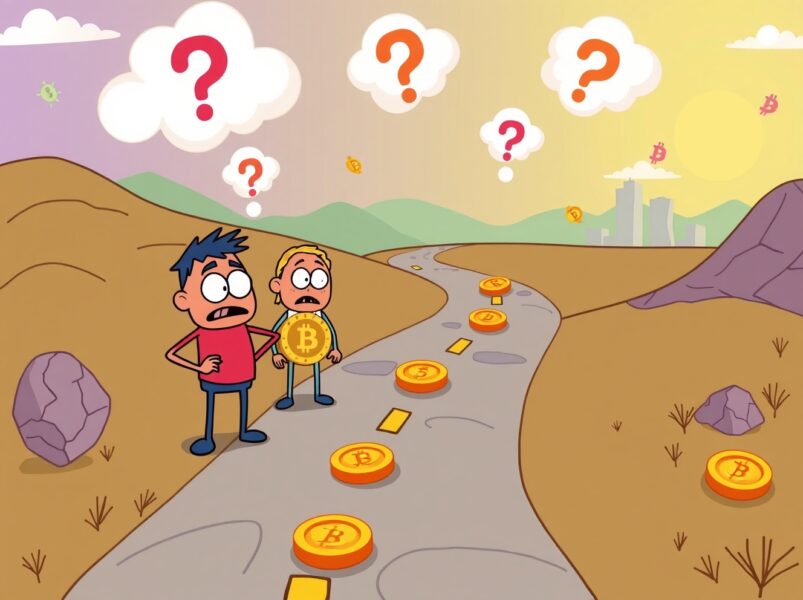 Cryptocurrency market sideways trend showing digital coins moving horizontally without clear direction