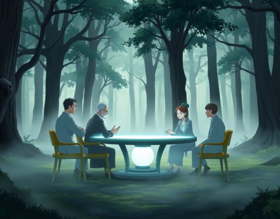 Illustration of crypto and traditional finance sectors discussing the US market structure bill in private negotiations.