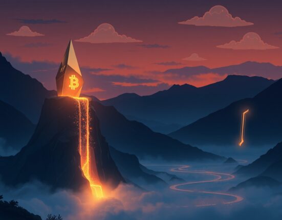 Conceptual Ghibli-style art representing the $294.7M crypto perpetuals liquidations event.