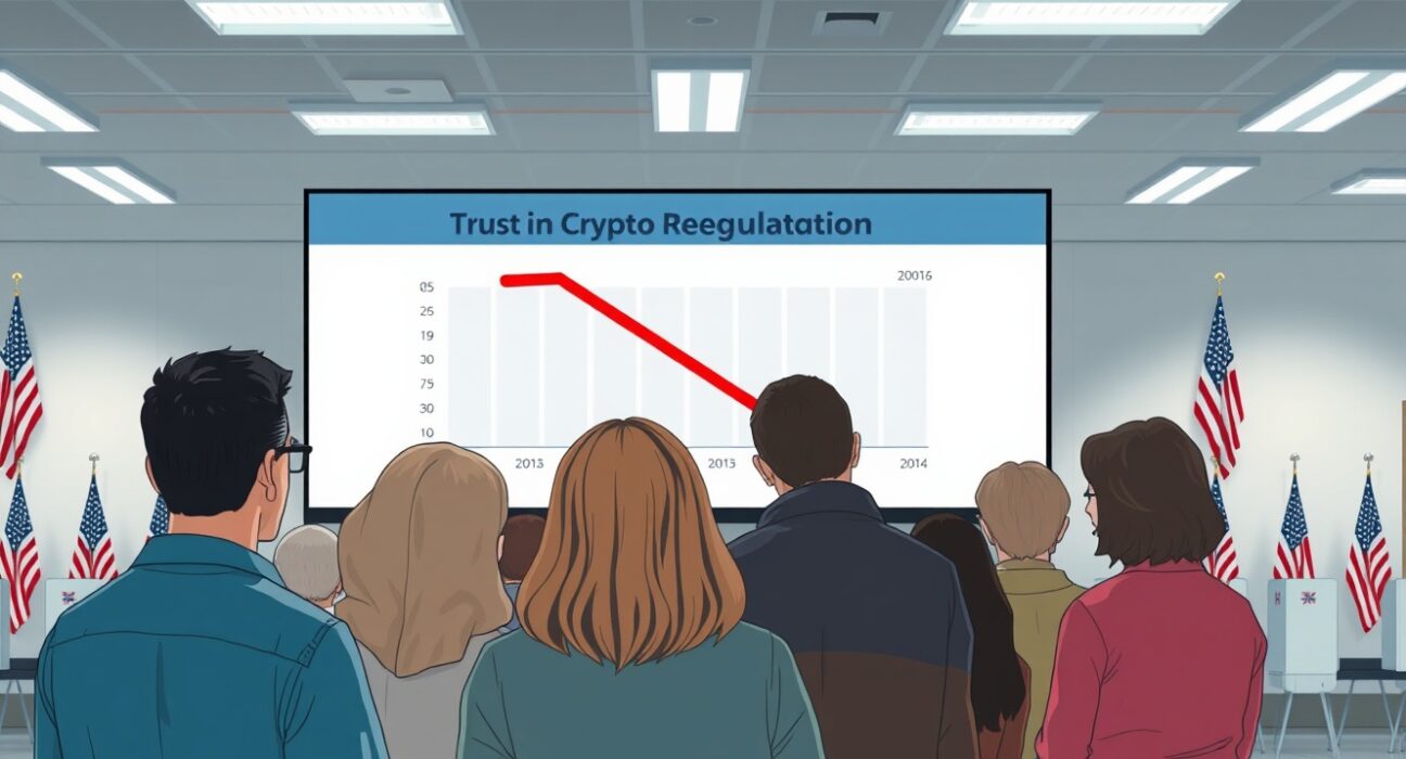 US voters express distrust in Trump administration's ability to handle crypto regulation, as shown in a new survey.
