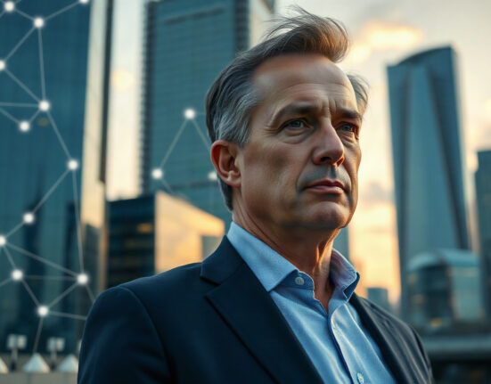 Nate Geraci, CEO of Novadius Wealth Management, standing in a financial district, reflecting on crypto's resilience