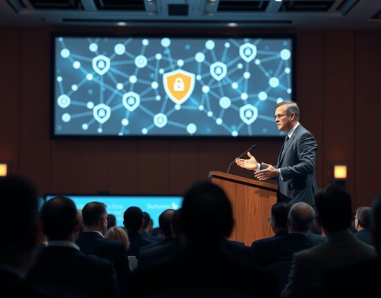 CertiK CBO Jason Jiang speaking about crypto security standards at Washington D.C. Blockchain Summit conference