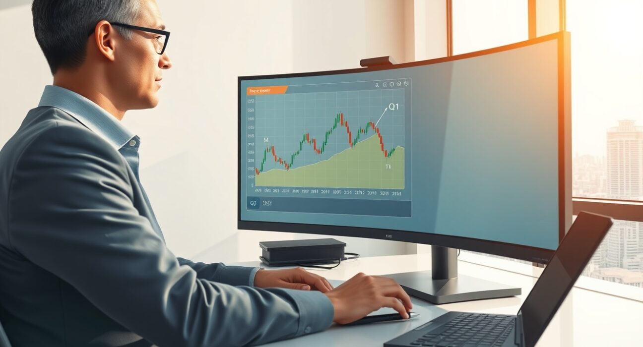 Financial analyst reviewing stock charts showing potential market bottom for undervalued crypto stocks.