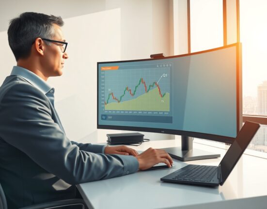 Financial analyst reviewing stock charts showing potential market bottom for undervalued crypto stocks.