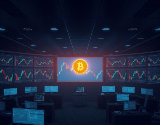 Crypto trading screens showing Bitcoin outperforming other tokens in market analysis
