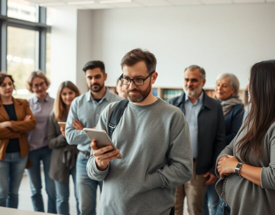 Diverse group of cryptocurrency supporters discussing politics and policy in a civic setting.