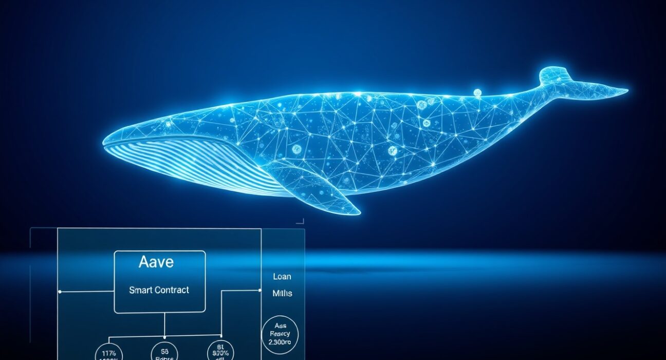 A crypto whale repaying a DeFi loan on the Aave protocol, symbolizing a major Ethereum transaction.