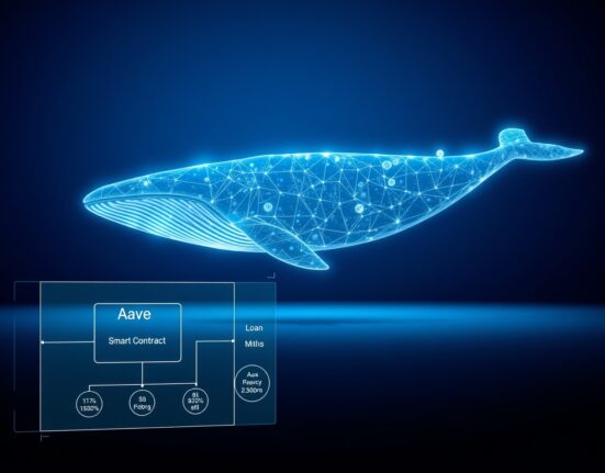 A crypto whale repaying a DeFi loan on the Aave protocol, symbolizing a major Ethereum transaction.