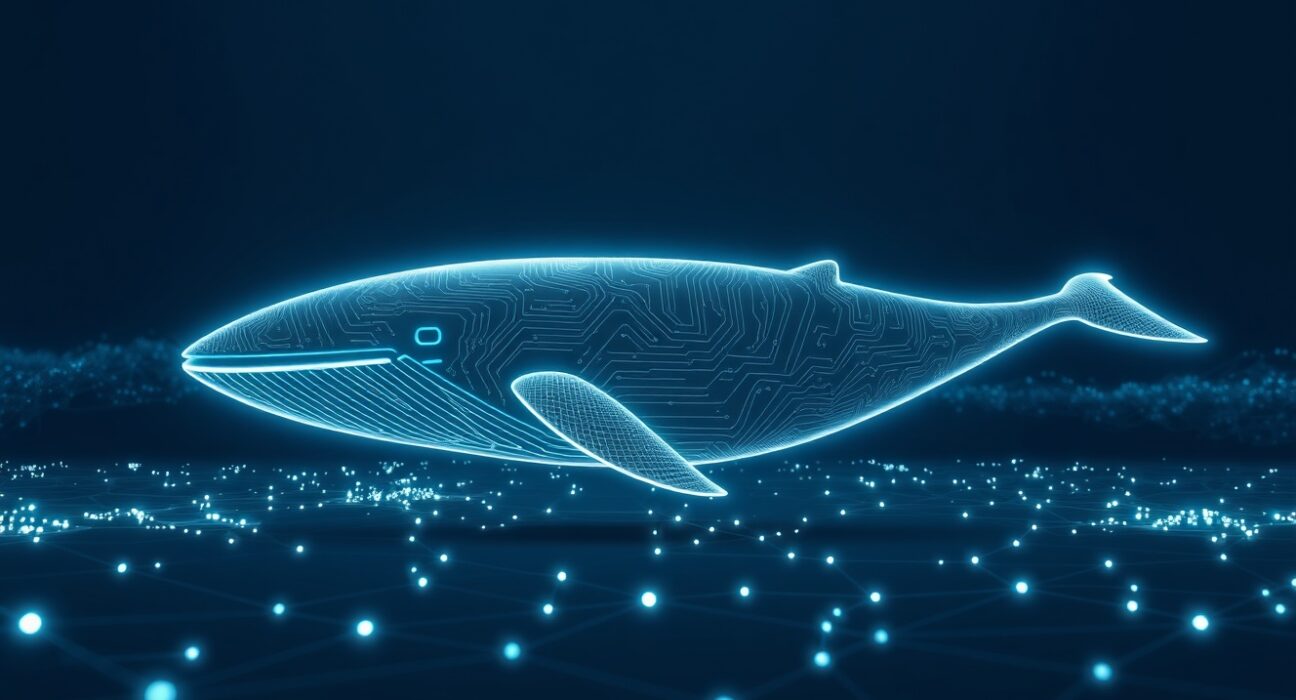 A crypto whale's major HYPE token investment represented in a conceptual blockchain scene.