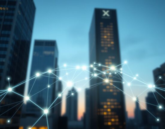 Blockchain financial infrastructure network representing cryptocurrency's evolution from speculation.