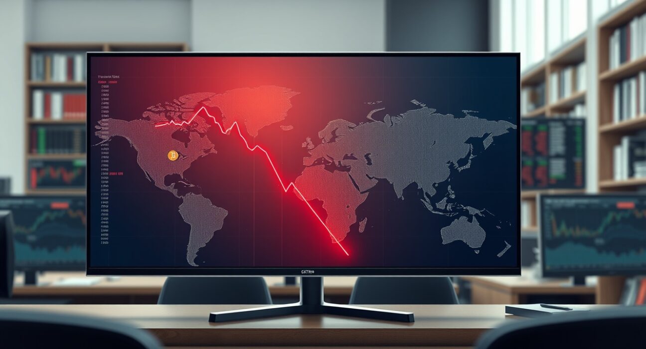 Data visualization showing the 2026 Q1 cryptocurrency market cap decline reported by CoinGecko.