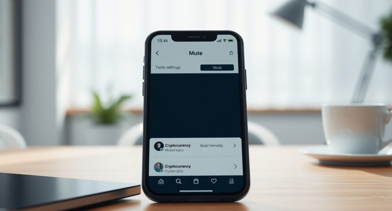 X platform mute settings menu showing cryptocurrency as a muted topic, illustrating the growing trend of users silencing crypto discourse.