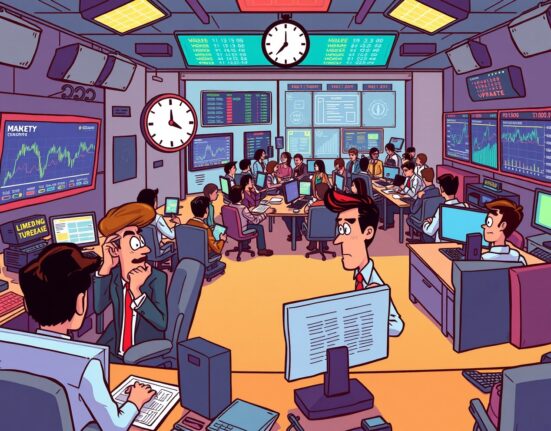 A cartoon illustration showing Bitcoin World's cryptocurrency news service operating on a weekend schedule, with some reporters focused on major events.