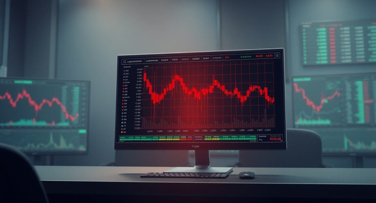 Cryptocurrency trading terminal showing massive liquidation alerts during market volatility