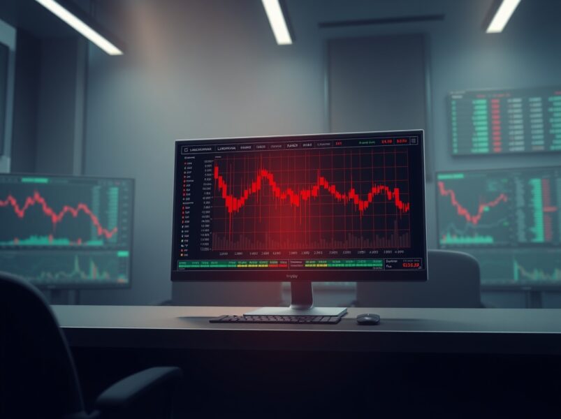 Cryptocurrency trading terminal showing massive liquidation alerts during market volatility