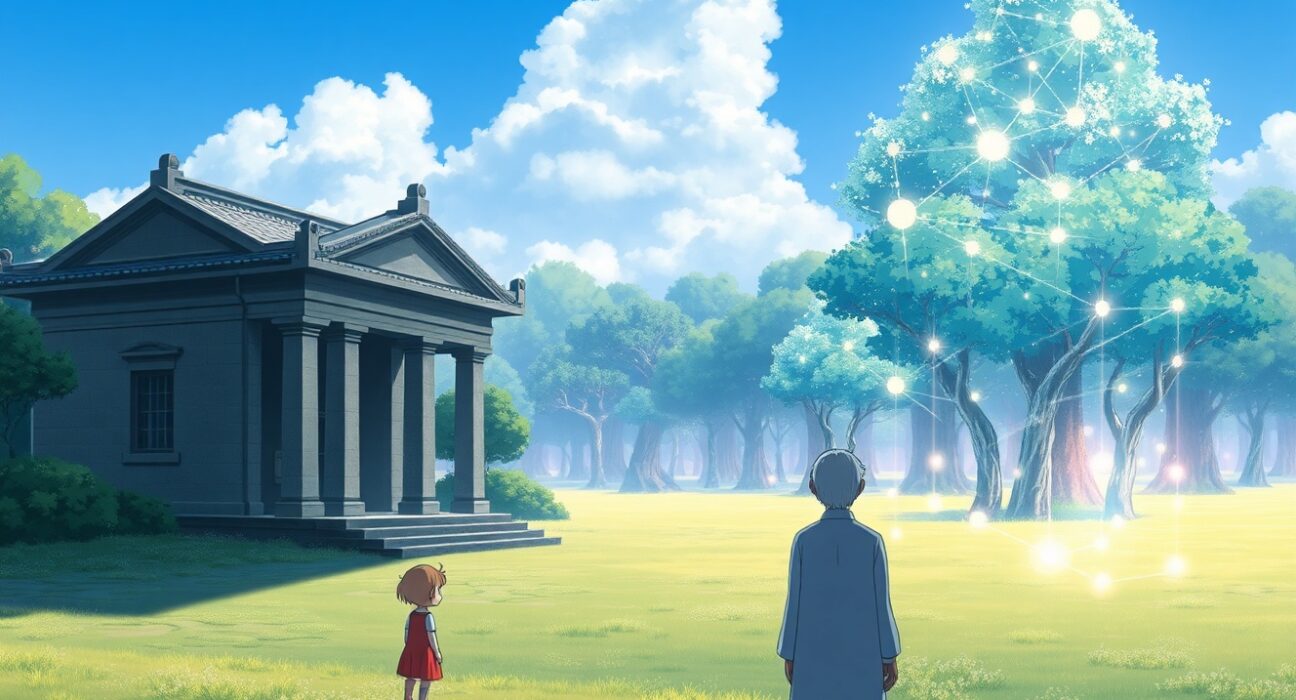 Illustration of the generational divide in cryptocurrency trust between younger Americans and Baby Boomers.