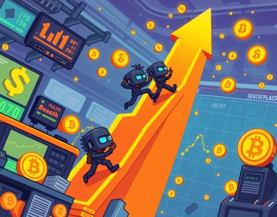 A dynamic illustration showing CryptoPunks NFTs experiencing a significant trading volume surge, symbolizing their remarkable market comeback.