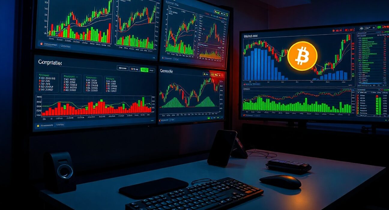 CryptoQuant data dashboard displaying stock and commodity charts in a professional trading environment