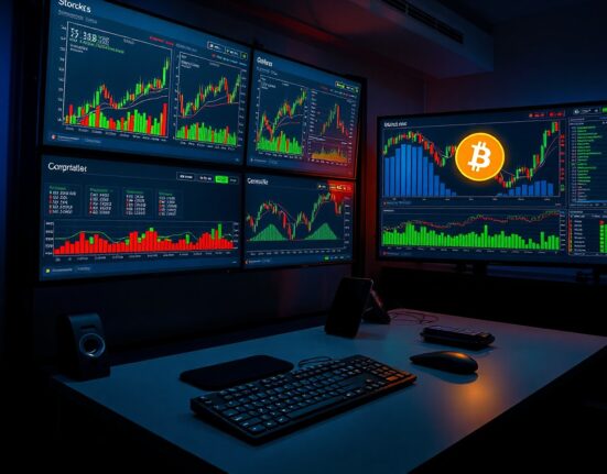 CryptoQuant data dashboard displaying stock and commodity charts in a professional trading environment