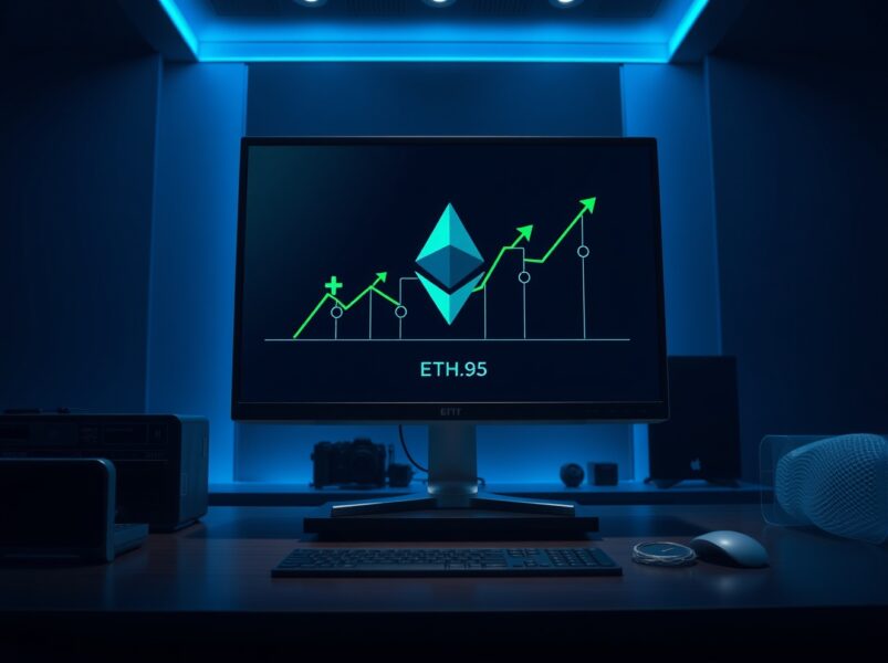 Professional trading desk monitoring Ethereum transaction flows and Cumberland's strategic ETH withdrawal from Coinbase.