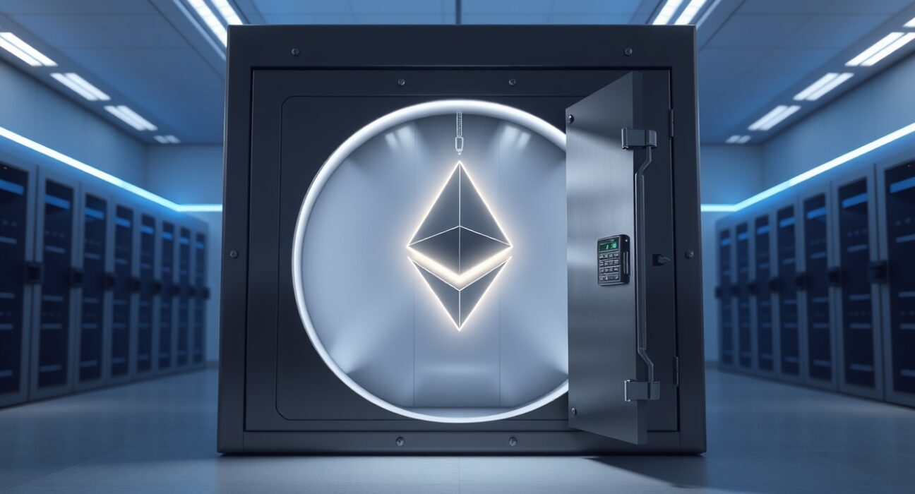Institutional secure storage of Ethereum assets representing Cumberland's major withdrawal from crypto exchanges.