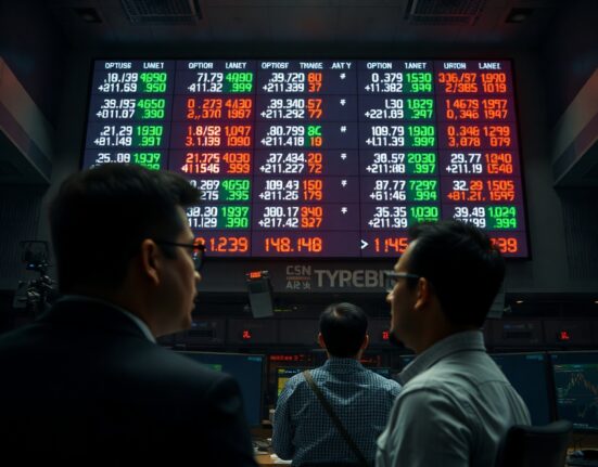 Digital trading board displaying currency option expiry data in a professional dealing room