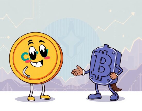 Cartoon illustration of a digital handshake over a substantial Curve DAO crvUSD credit line, symbolizing a new partnership in DeFi.