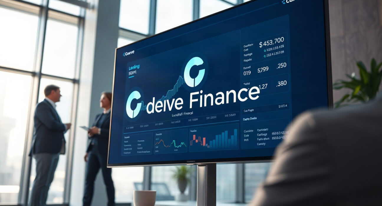 Curve Finance Llamalend V2 lending platform interface displayed on a screen in a modern office