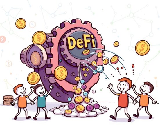 Cartoon illustration of Curve Finance revenue sharing proposal distributing profits to CRV token holders.