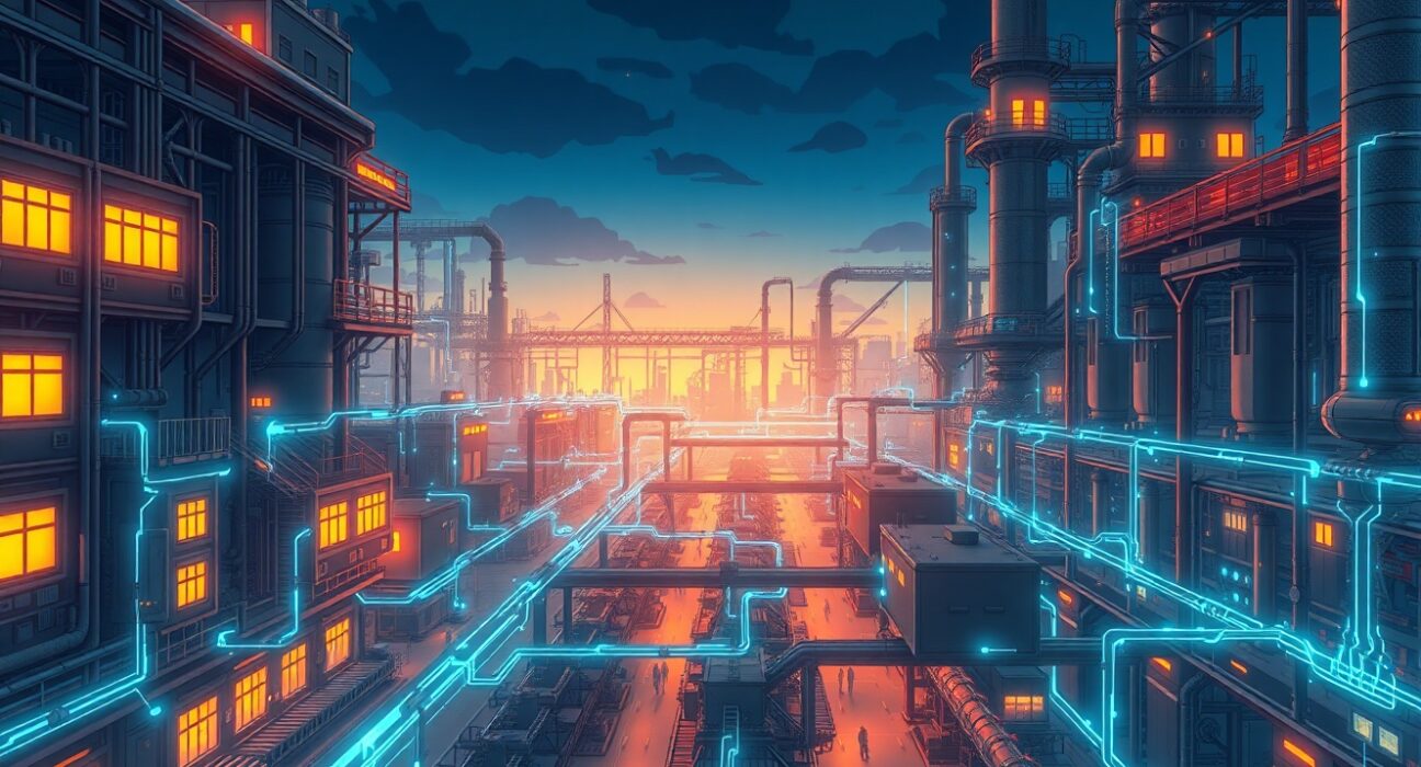 CVector's industrial AI nervous system optimizing factory operations and energy use through data connectivity.