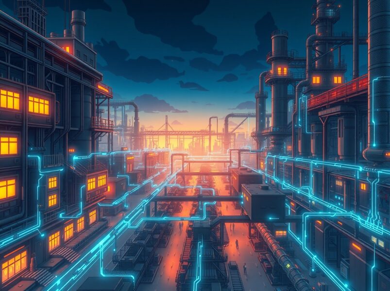 CVector's industrial AI nervous system optimizing factory operations and energy use through data connectivity.