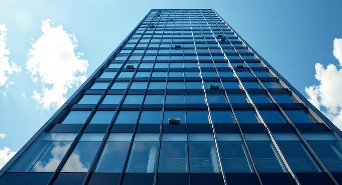 Corporate office building exterior representing Cypherpunk Technology's financial strength
