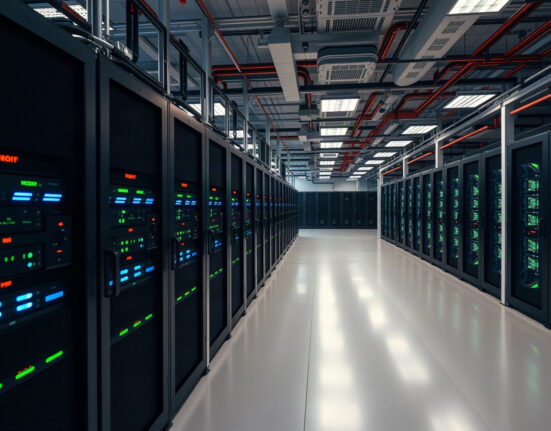 Rows of cryptocurrency mining rigs in a large industrial facility, representing Cypherpunk Technology's expanded ZEC mining operations.