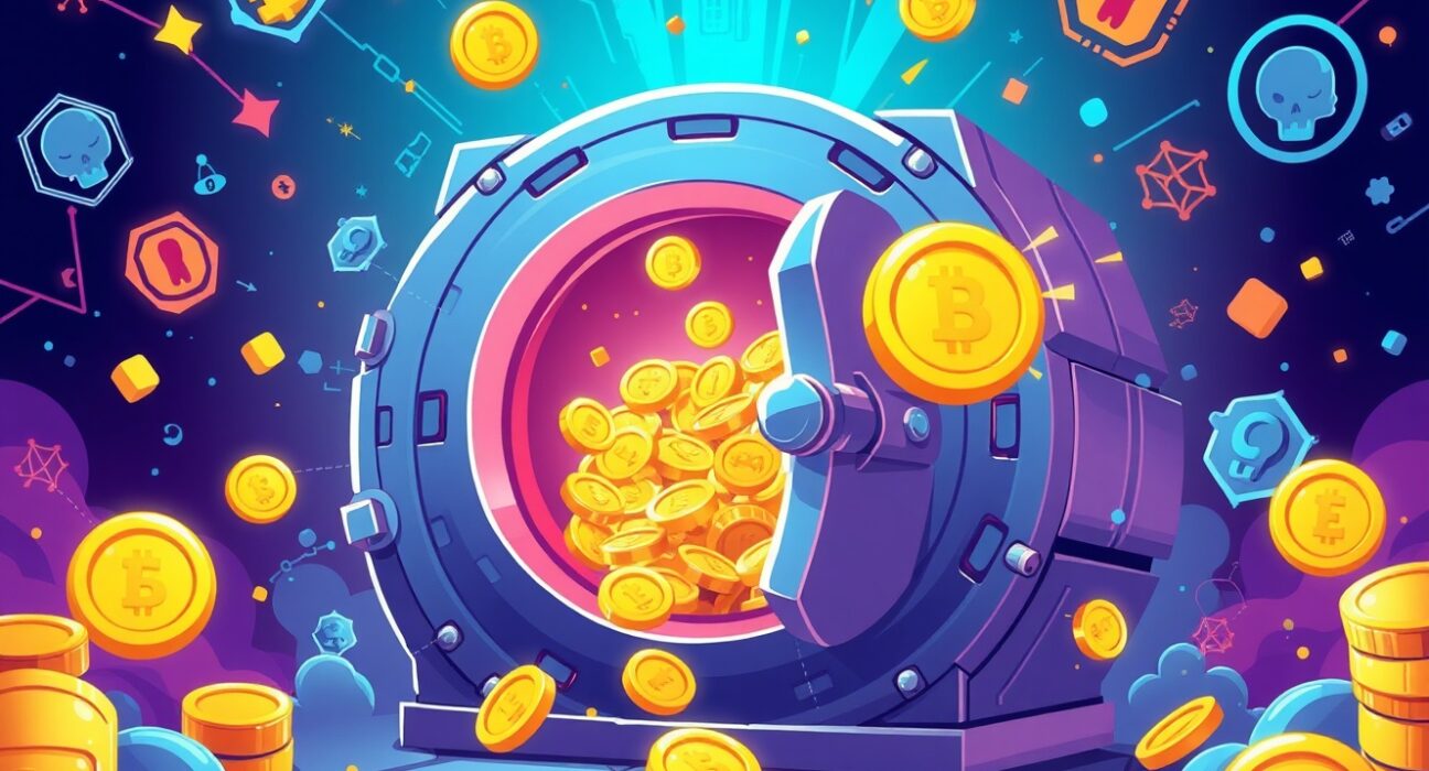 Strategic ZEC investment flowing into secure digital vault with blockchain security