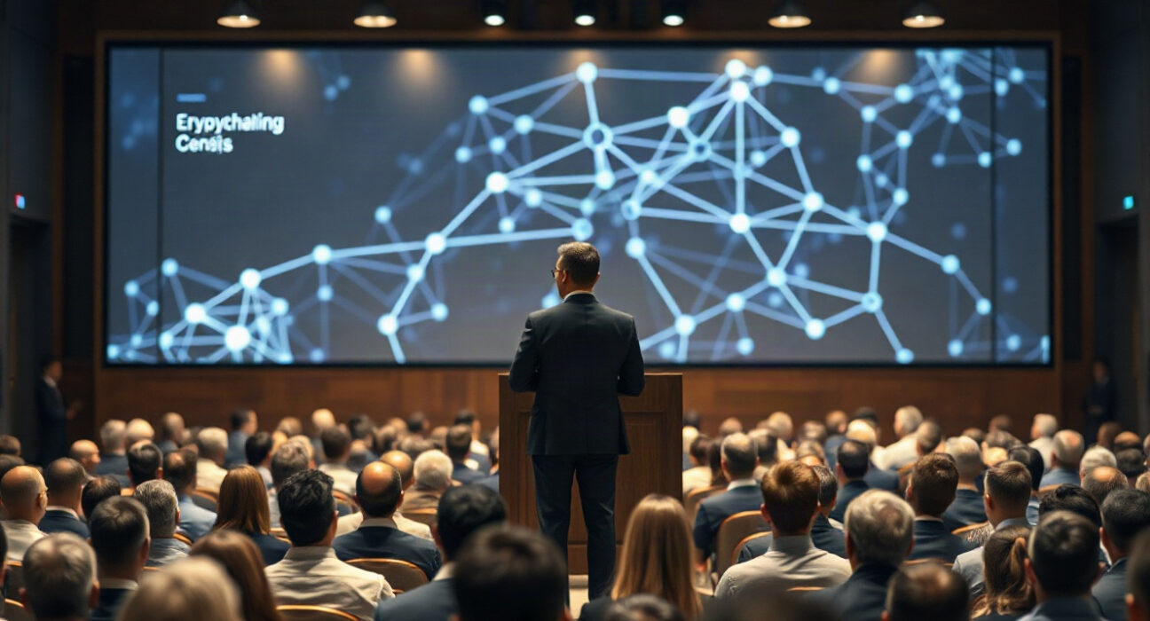 Changpeng Zhao speaking at Bitcoin Asia 2026 conference in Hong Kong