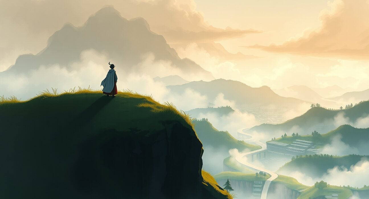 CZ's philosophy on finding crypto opportunity in market fear and uncertainty, visualized as a clear path through noise.