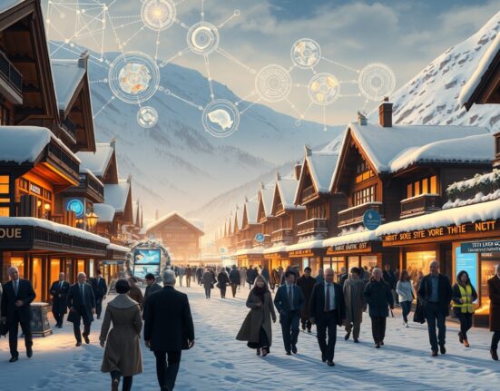 Davos tech conference transformation showing AI integration at World Economic Forum 2025