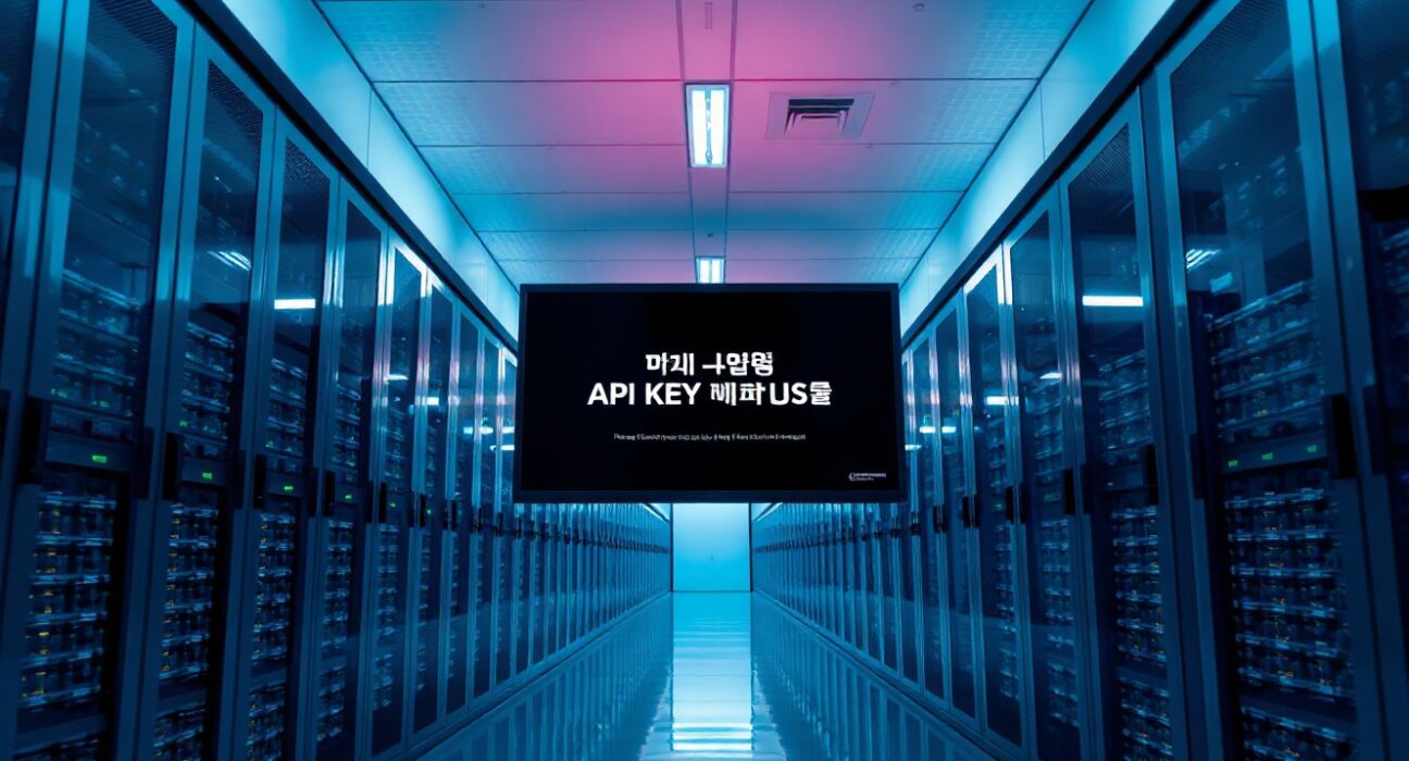 Digital screen in a server room displaying an API key misuse warning, representing DAXA's new regulation.